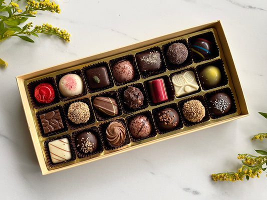 Konfekteeske, vegansk, nøttefri, glutenfri,, melkefri, laktosefri, konfekt, sjokolade, dessert, belgisk